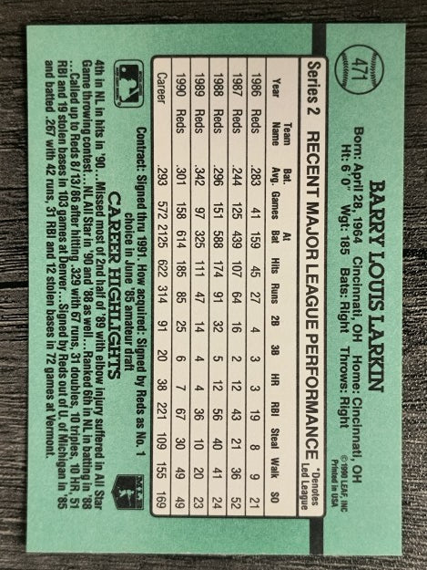 1991 Donruss #471 Barry Larkin