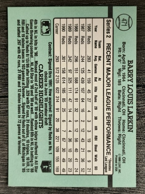 1991 Donruss #471 Barry Larkin