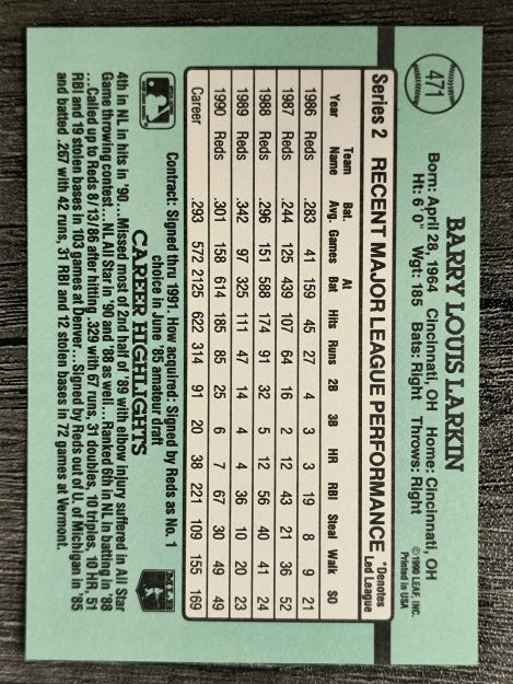 1991 Donruss #471 Barry Larkin