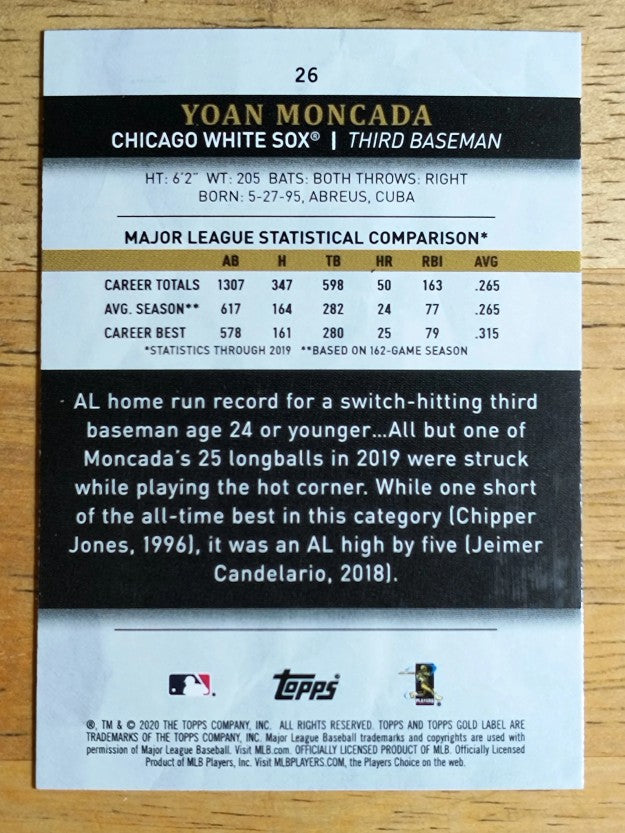 2020 Topps Gold Label Class 1 #26 Yoan Moncada