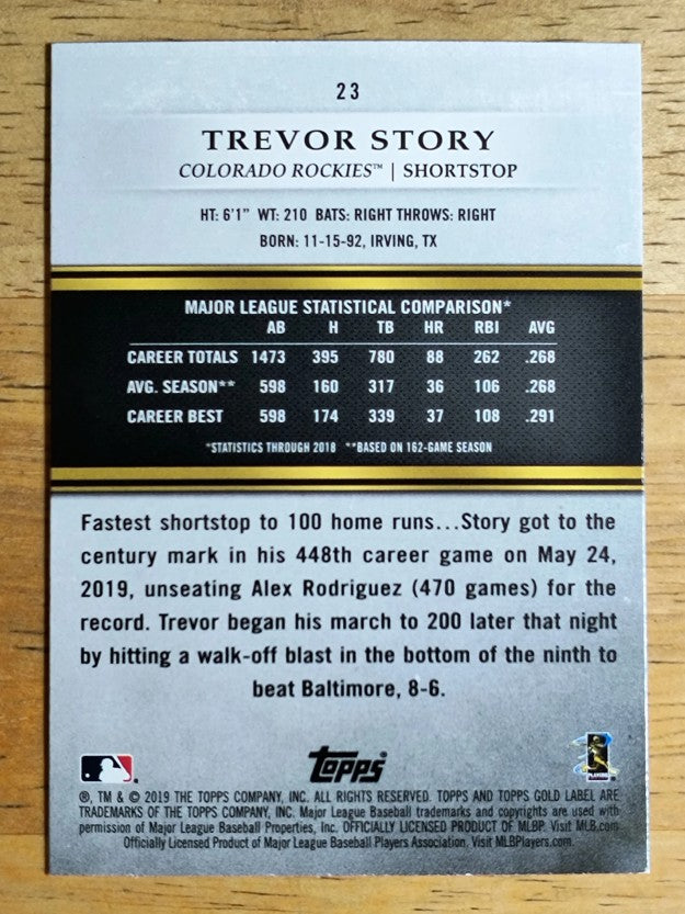 2019 Topps Gold Label Class 1 #23 Trevor Story