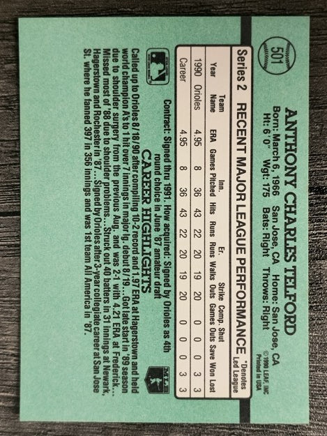 1991 Donruss #501 Anthony Telford RC