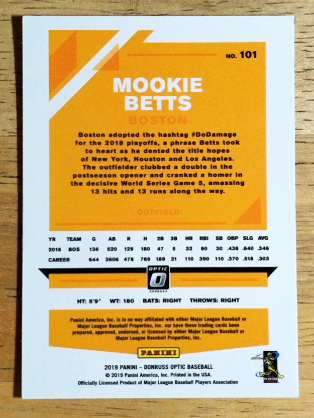 2019 Donruss Optic #101 Mookie Betts