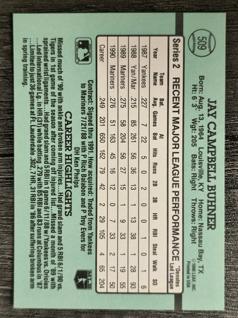 1991 Donruss #509 Jay Buhner