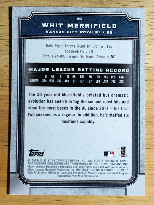 2019 Topps Museum Collection #45 Whit Merrifield