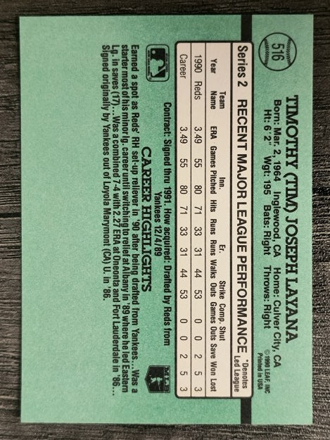 1991 Donruss #516 Tim Layana