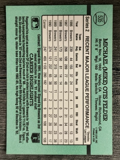 1991 Donruss #535 Mike Felder