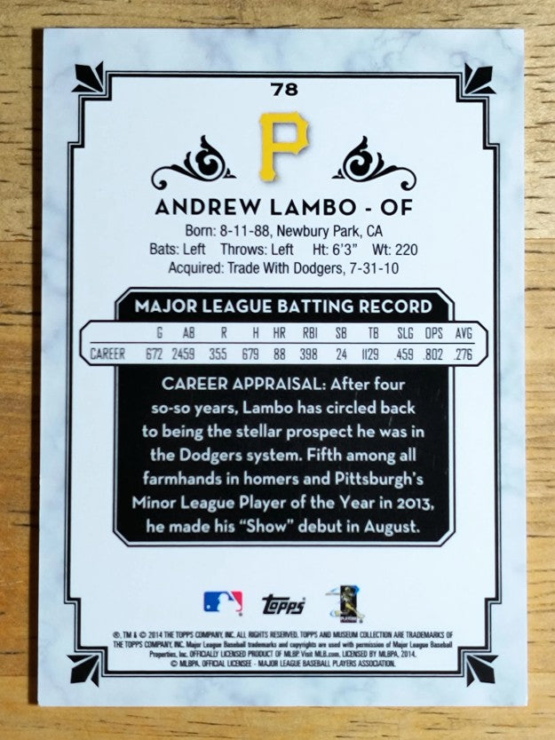 2014 Topps Museum Collection #78 Andrew Lambo RC