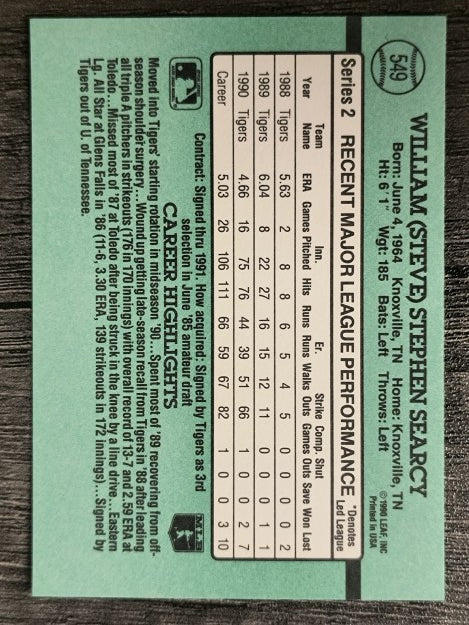 1991 Donruss #549 Steve Searcy