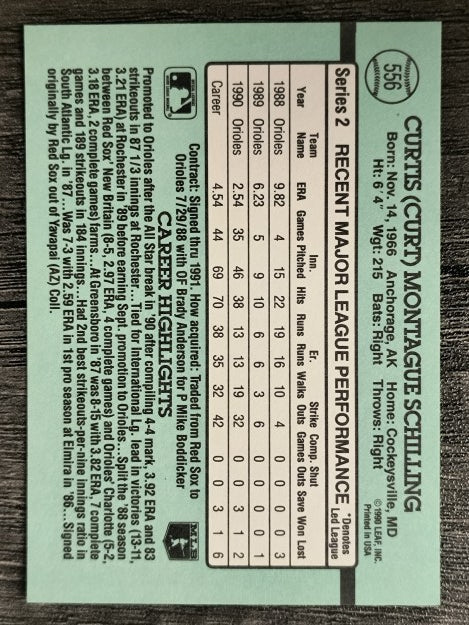 1991 Donruss #556 Curt Schilling