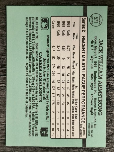 1991 Donruss #571 Jack Armstrong