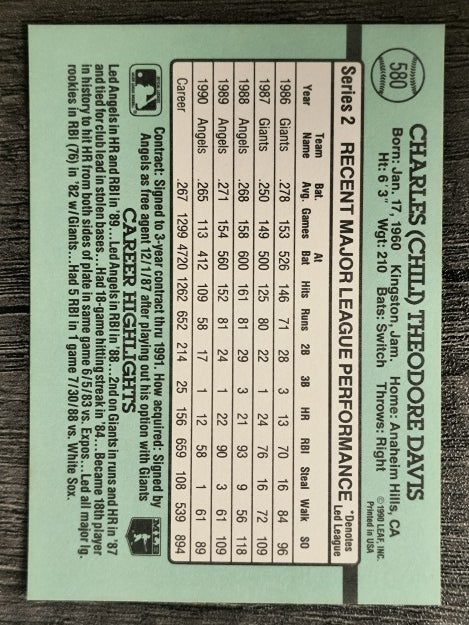 1991 Donruss #580 Chili Davis