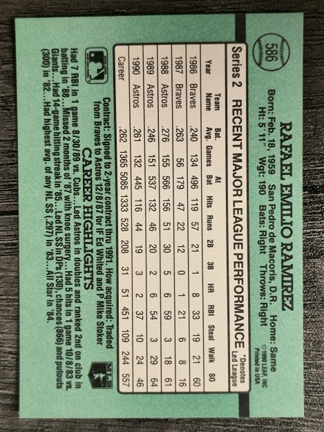 1991 Donruss #586 Rafael Ramirez