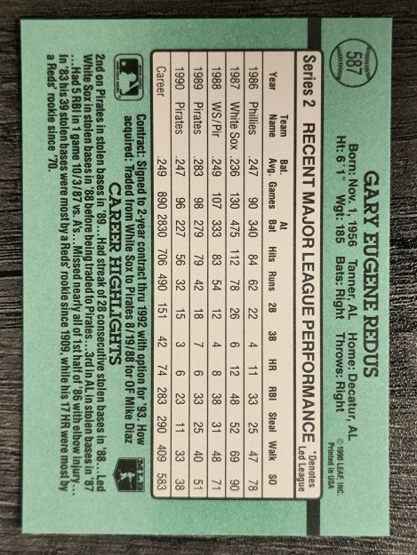 1991 Donruss #587 Gary Redus