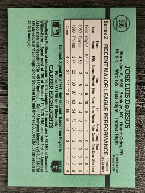 1991 Donruss #596 Jose DeJesus