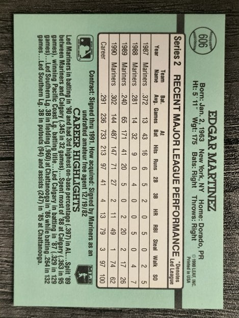1991 Donruss #606 Edgar Martinez