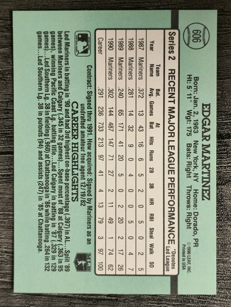 1991 Donruss #606 Edgar Martinez