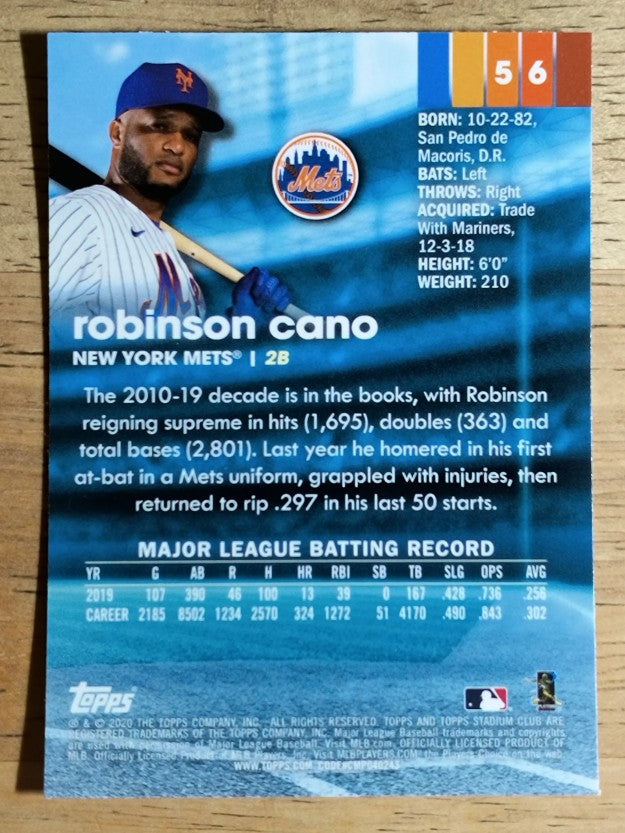 2020 Stadium Club Chrome #56 Robinson Cano
