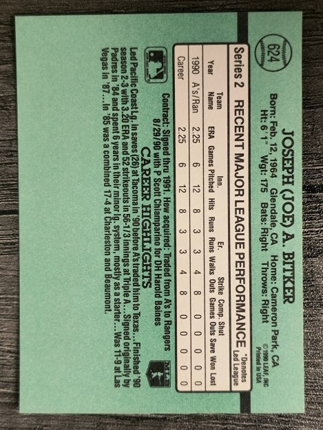 1991 Donruss #624 Joe Bitker RC