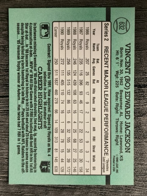 1991 Donruss #632 Bo Jackson