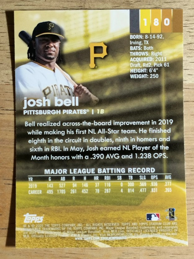 2020 Stadium Club Chrome #180 Josh Bell