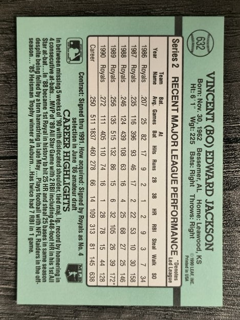 1991 Donruss #632 Bo Jackson