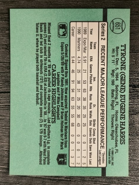 1991 Donruss #651 Gene Harris