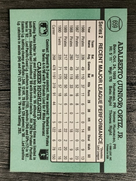 1991 Donruss #659 Junior Ortiz
