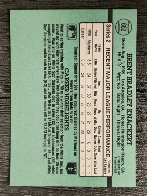 1991 Donruss #662 Brent Knackert