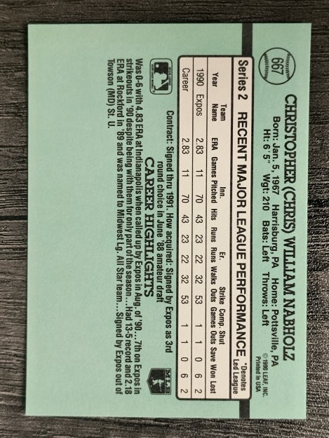 1991 Donruss #667 Chris Nabholz