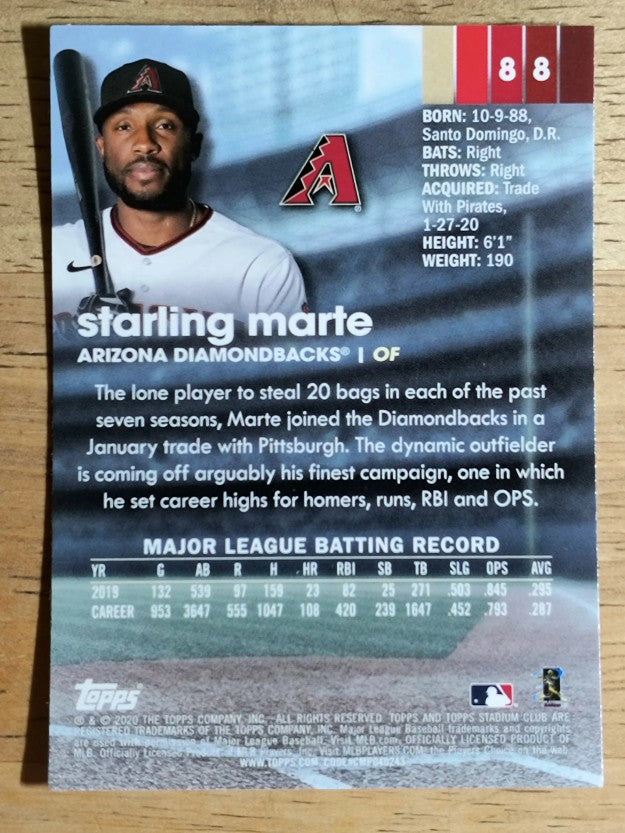 2020 Stadium Club Chrome #88 Starling Marte