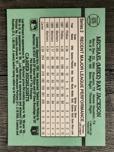 1991 Donruss #676 Mike Jackson