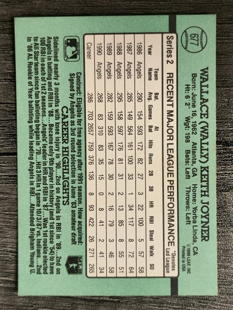 1991 Donruss #677 Wally Joyner