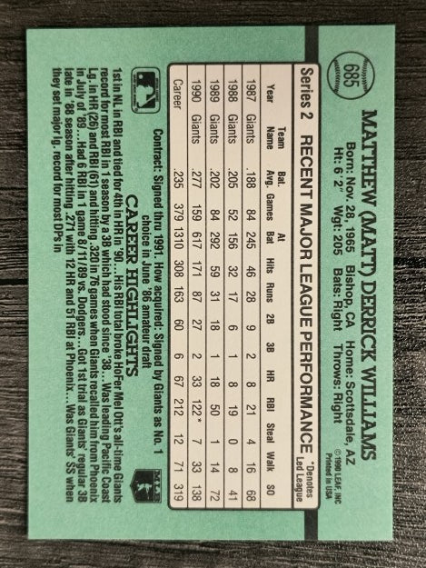 1991 Donruss #685 Matt Williams
