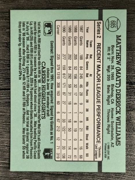 1991 Donruss #685 Matt Williams