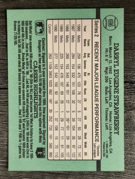 1991 Donruss #696 Darryl Strawberry