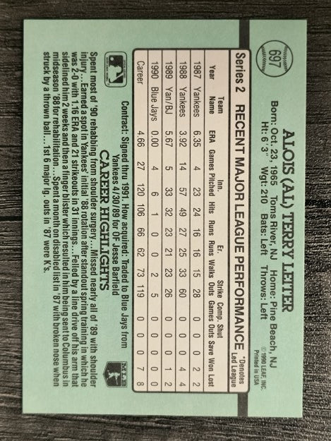 1991 Donruss #697 Al Leiter