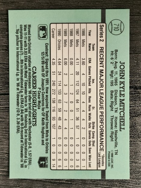 1991 Donruss #710 John Mitchell