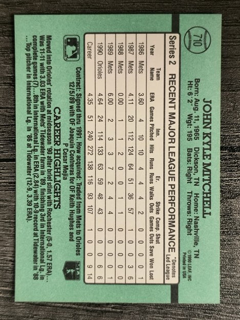1991 Donruss #710 John Mitchell