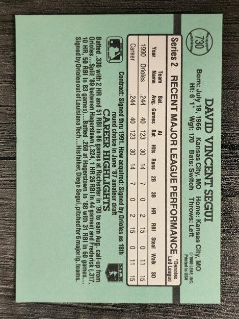 1991 Donruss #730 David Segui