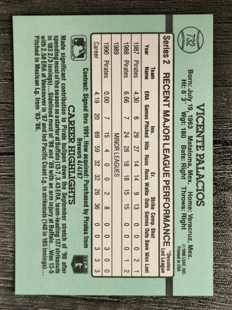 1991 Donruss #732 Vicente Palacios