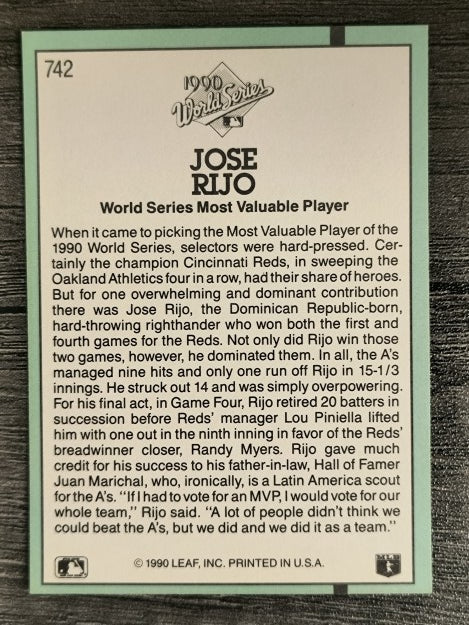 1991 Donruss #742 Jose Rijo WS