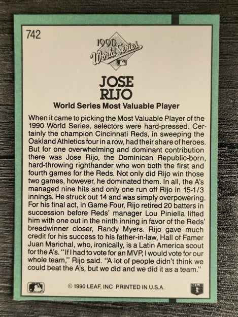 1991 Donruss #742 Jose Rijo WS