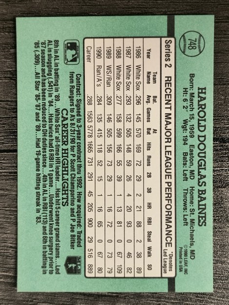 1991 Donruss #748 Harold Baines