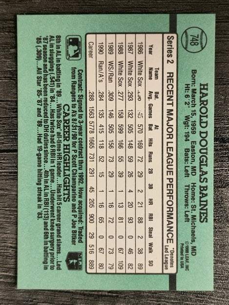 1991 Donruss #748 Harold Baines