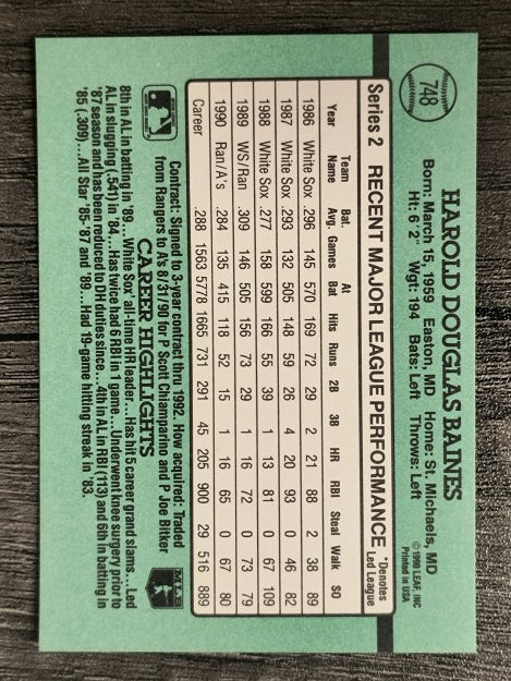 1991 Donruss #748 Harold Baines