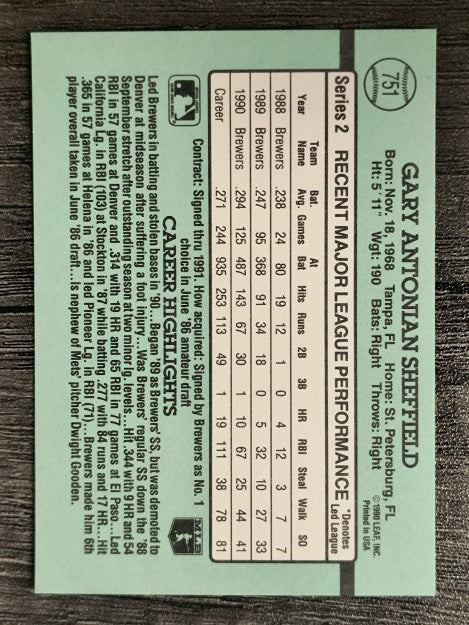 1991 Donruss #751 Gary Sheffield