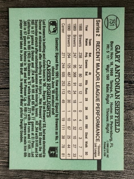 1991 Donruss #751 Gary Sheffield