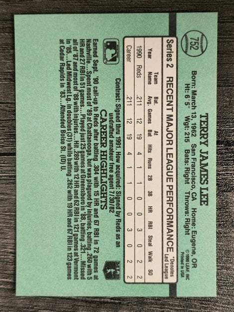 1991 Donruss #752 Terry Lee RC
