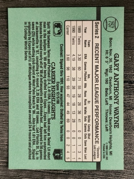 1991 Donruss #757 Gary Wayne